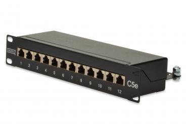 CAT 5e, Klasse D Patch Panel, geschirmt, schwarz 